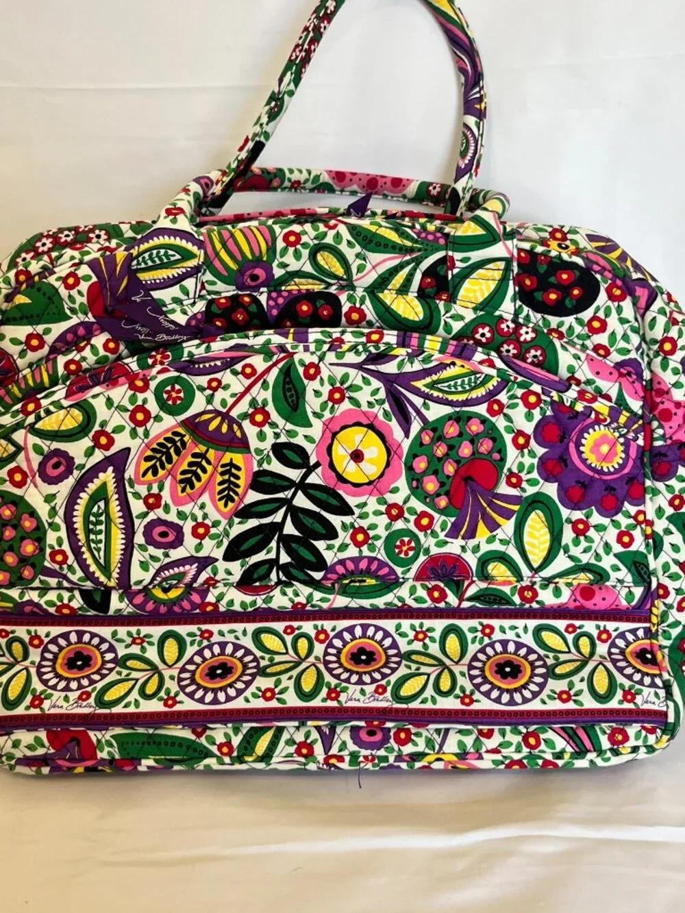 Vera Bradley Laptop Bag Crossbody School Travel Carry-on Viva La Vera purple